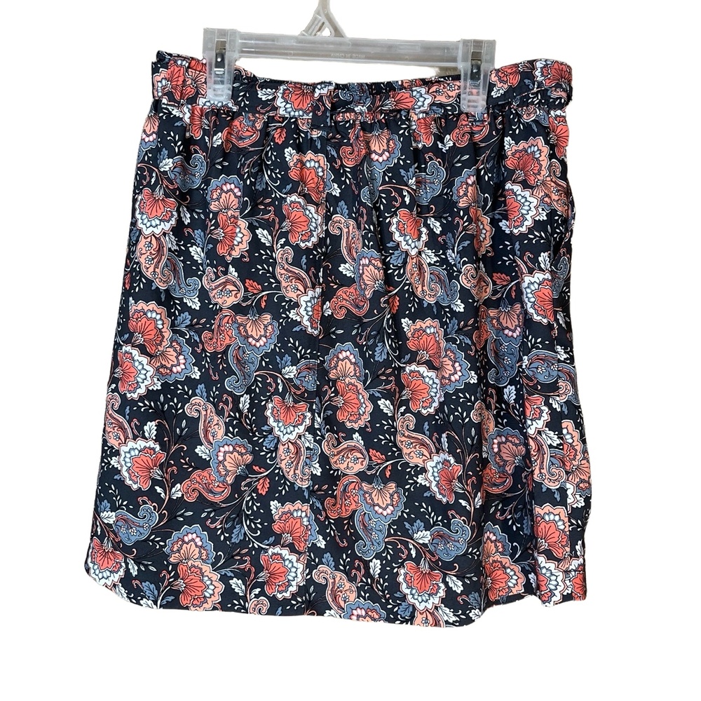 LOFT Gray Floral Pattern Belted Waist Casual Petite Small - Picture 5 of 8